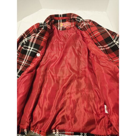 Vintage Dollhouse Plaid Stitch Christmas Girl XL 14 16 Coat Festive Preppy Fairy - Picture 5 of 9